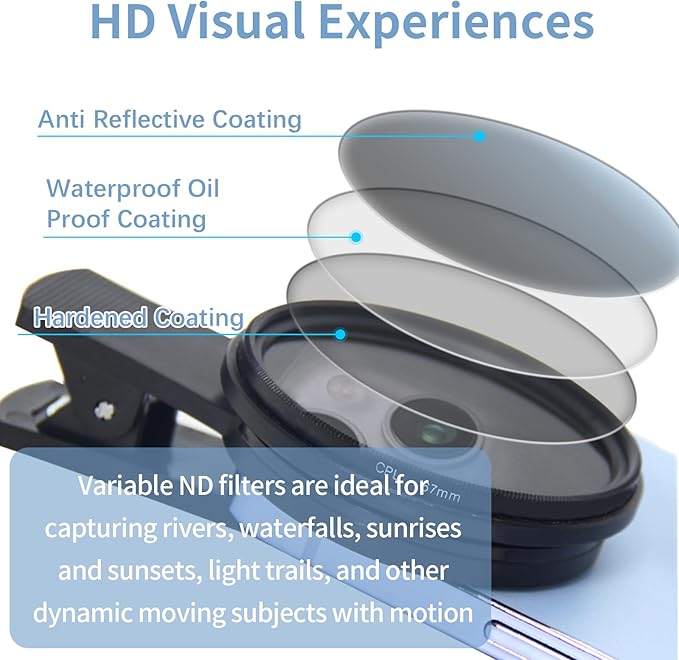 52MM Circular Polarizer Filter for Phone, Clip-on CPL Phone Camera Lens Filter - Image 3