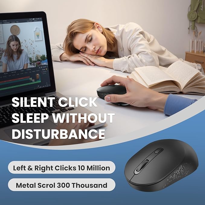 TECKNET Bluetooth Wireless Mouse, Compact & Portable, Silent Click, Ergonomic - Image 5