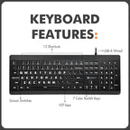 X9 Large Print Backlit Computer Keyboard - Image 8