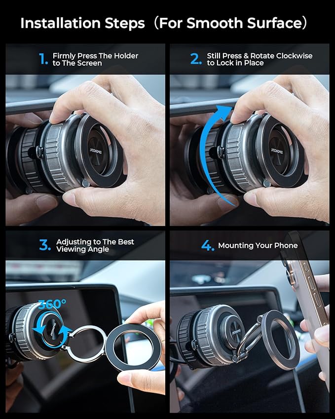 DIMONCOAT 2025 Upgraded Metal 360° Adjustable Vacuum Suction Cup Phone Mount - Image 8