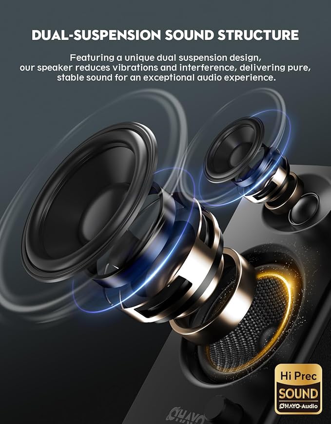 OHAYO 60W Computer Speakers for Music and Gaming, Active Bluetooth 5.3 - Image 3