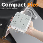 Surge Protector Power Strip, TESSAN 5 Ft Flat Plug Extension Cord - Image 7