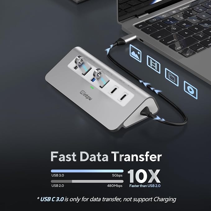 USB C Hub, INTPW 9-in-1 USB C Hub Multiport Adapter - Image 5