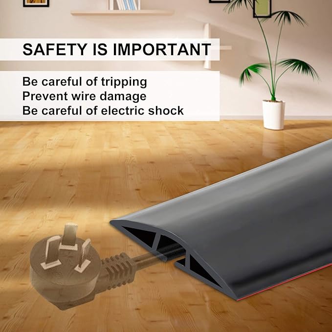 6.5Ft Floor Cord Cover Silicone Cable Protector Easy to Install Wire Organizer - Image 6