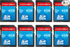 INDMEM SD Card 4GB, 8 Packs Class 4 4GB Flash Memory Card MLC Standard Secure by READYXIO