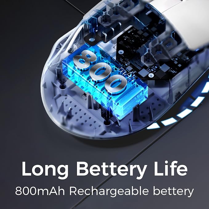 G7 Lightweight Ergonomic Wireless Mouse, PAW3311 12K DPI Sensor, Tri-Mode - Image 7