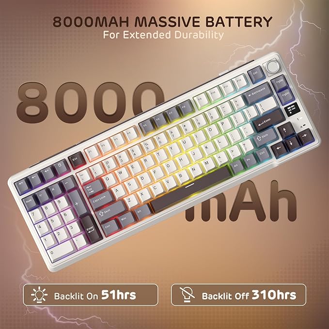 RK ROYAL KLUDGE L98 Wireless Mechanical Keyboard w/Left-Handed Southpaw Design - Image 7