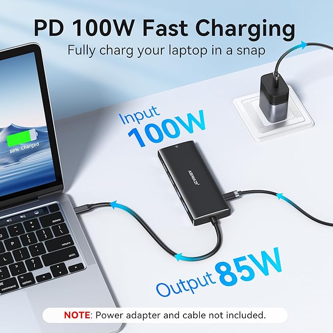 ABIWAZY USB C Hub Multiport Adapter, 10 in 1 USBC to Ethernet Adapter - Image 6