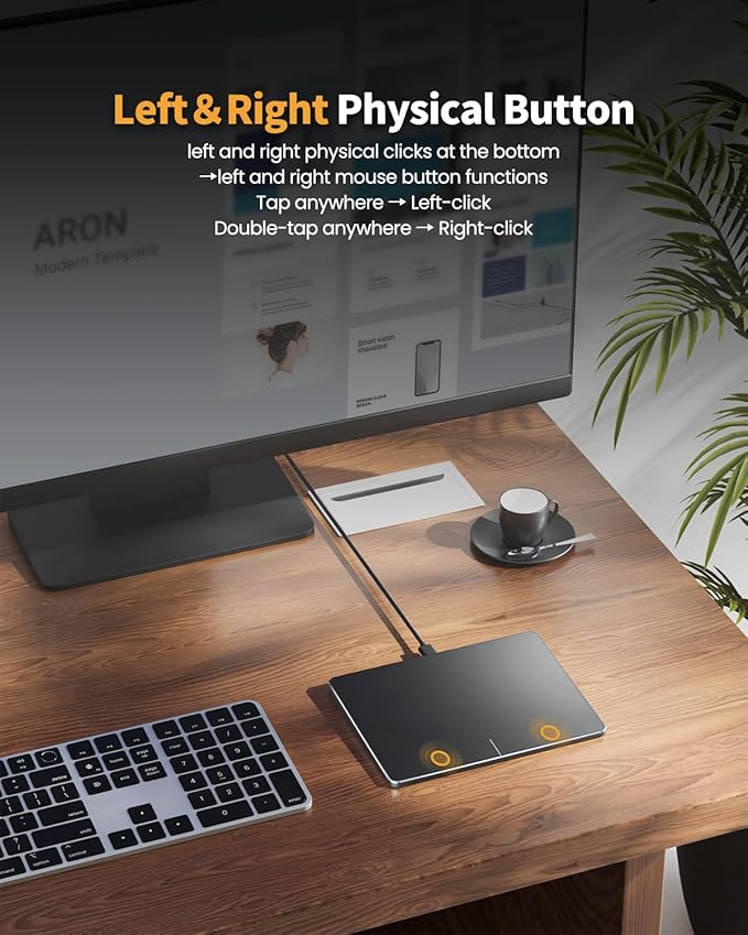 ProtoArc Wired USB Trackpad for Windows 10/11, Large High-Precision Wired - Image 6