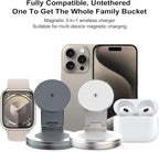 Foldable 360º Rotatable Zinc Alloy 3-in-1 Magnetic Wireless Charger, 3 in 1 - Image 6