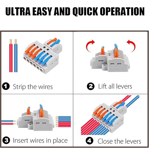 10PCS Lever Wire Connectors, Quick Wiring Cable Connectors, Compact Push-in - Image 4