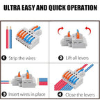 10PCS Lever Wire Connectors, Quick Wiring Cable Connectors, Compact Push-in - Image 4