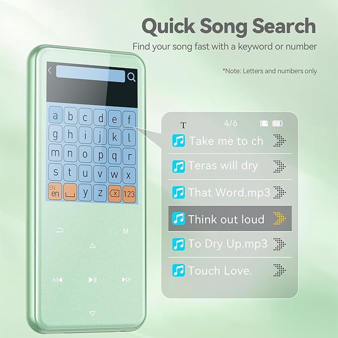 AGPTEK 64GB MP3 Player with Bluetooth, M3 2.4 inch Music Player with Speaker - Image 9