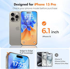 UNBREAKcable 3-Pack Glass for iPhone 15 Pro Screen Protector, Double - Image 2