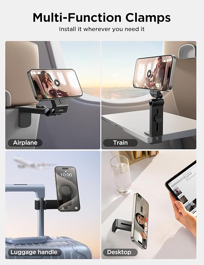 JOYROOM 2 Pack Airplane Phone Holder, Hands-Free Airplane Phone Mount, Airplane - Image 6