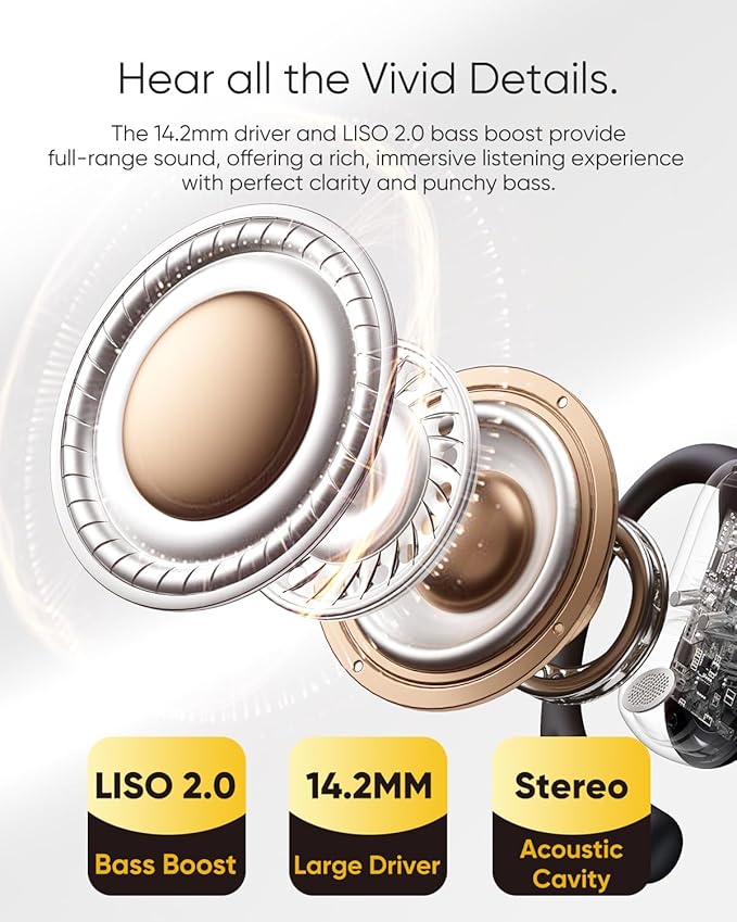 Open Ear Headphones, 0.28oz Lightweight Next-Gen Bluetooth 5.4 Air Conduction - Image 3