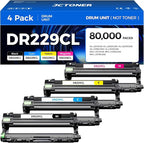 DR229CL Drum Unit4-Pack Set Replacement Compatible by JCTONER