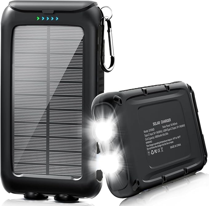 Solar-Charger-Power-Bank-49800mAh Portable Solar Phone Charger by Kepswin