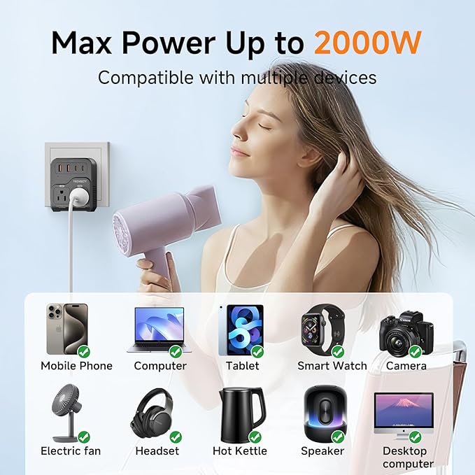 2000W Voltage Converter US to Europe, 220V to 110V Converter - Image 6