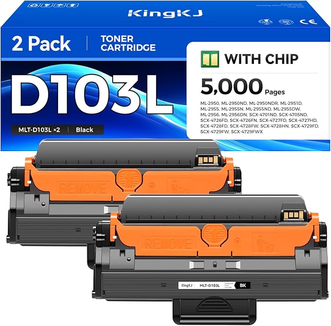 MLT-D103L Toner Cartridge Black 2Pack High-Yield Replacement by KingKJInkToner