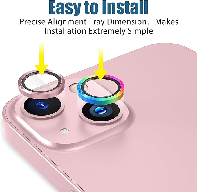 AGVEE 3+3 6 Pack for iPhone 15 6.1" / 15 Plus 6.7" Camera Lens Cover Protector - Image 3