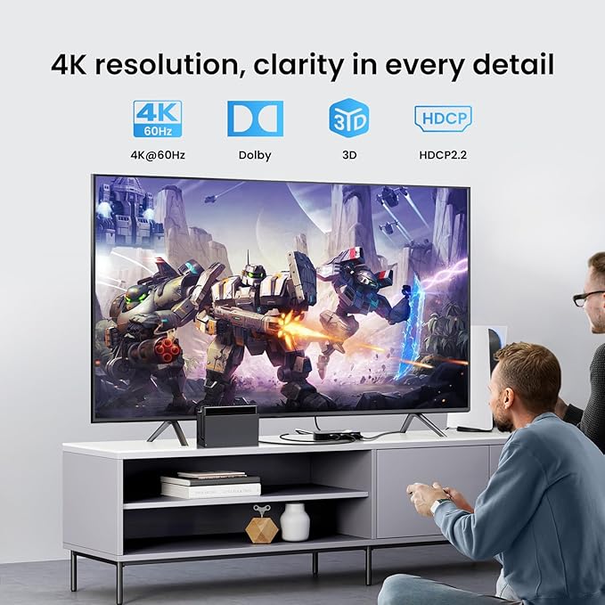 NEWCARE HDMI Switch 3 in 1 Out, 4K@60Hz HDMI Splitter - Image 5
