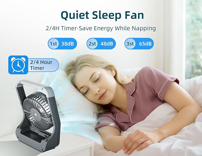 Battery Powered Fan, 10000mah Portable Desk Fan - Image 4