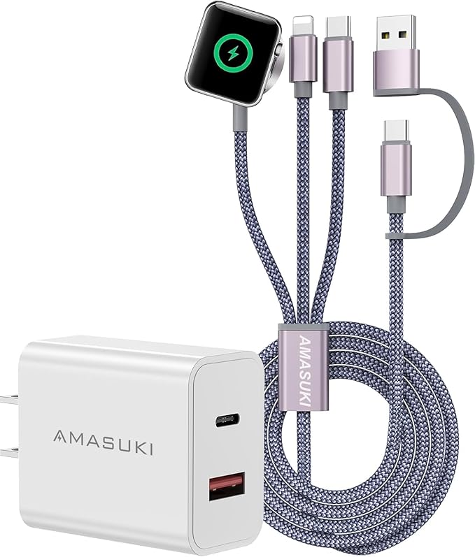 Multi Charging Cable for Apple Watch Charger iPhone Charger PD20W USB C/A Block by ChargeBeyondPowerWithin