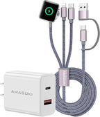 Multi Charging Cable for Apple Watch Charger iPhone Charger PD20W USB C/A Block by ChargeBeyondPowerWithin