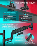 Vertical Dual Monitor Mount for 17-49 Inch Ultrawide Heavy Duty Curved Screen - Image 8