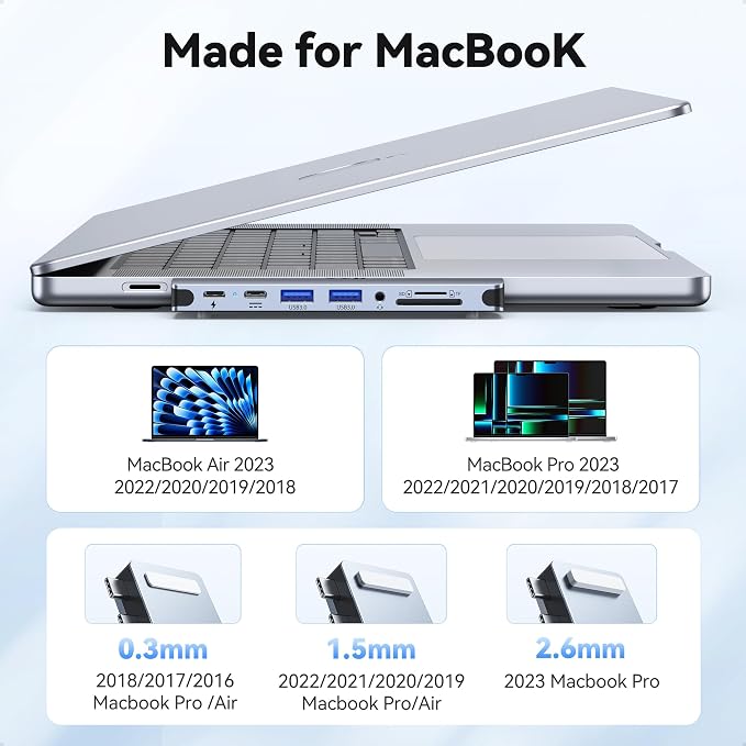 USB C Adapter for MacBook Pro Air M1 M2 M3 2021 2020 2019 13" 15" 16", USB C - Image 7