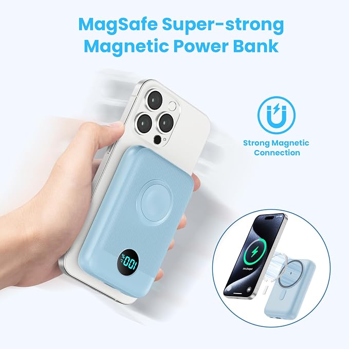 Magnetic Portable Charger 10800mAh, 4-in-1 Wireless Power Bank - Image 4