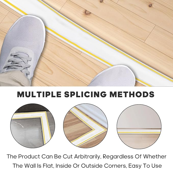 10ft Large White Floor Cord Cover, Self-2" x 0.6", Cable Cavity:0.8" x 0.4" - Image 7
