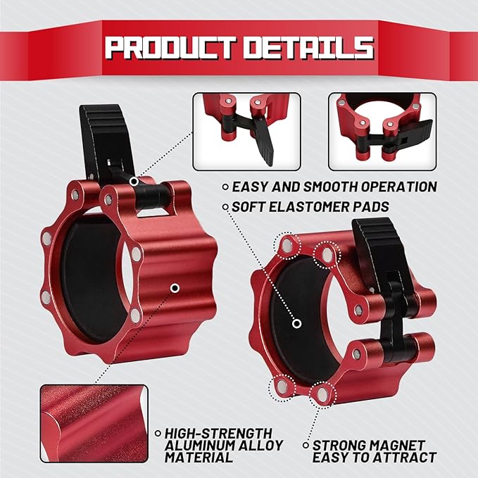 RitFit 2-Inch Magnetic Barbell Collars Locking Clamps - Image 5