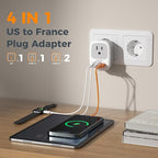 2 Pack Type E F Plug Adapter, TESSAN South Korea Outlet Adapter - Image 4