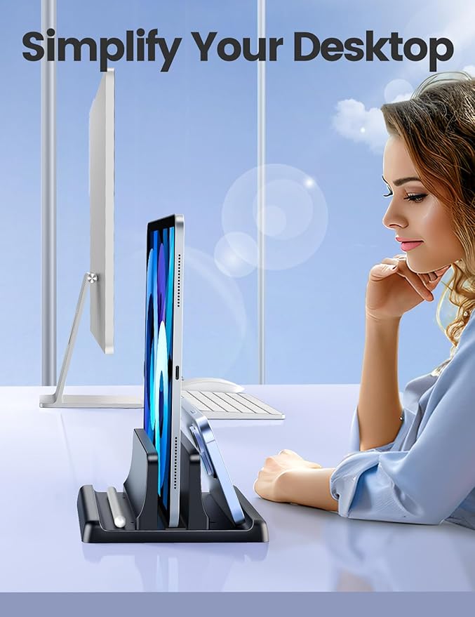 Vaydeer Vertical Laptop Stand Holder Plastic Adjustable Desktop Notebook Dock - Image 6