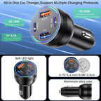 Car Charger USB C Fast Charging, 65W 4-Port Fast Car Phone Charger Accessories - Image 5