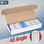 Everest 45° Angled RJ45 Cat5e Keystone Jacks 50-Pack in Light Almond - Image 2