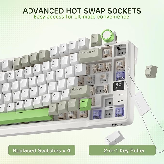 RK ROYAL KLUDGE L98 Wireless Mechanical Keyboard w/Left-Handed Southpaw Design - Image 5