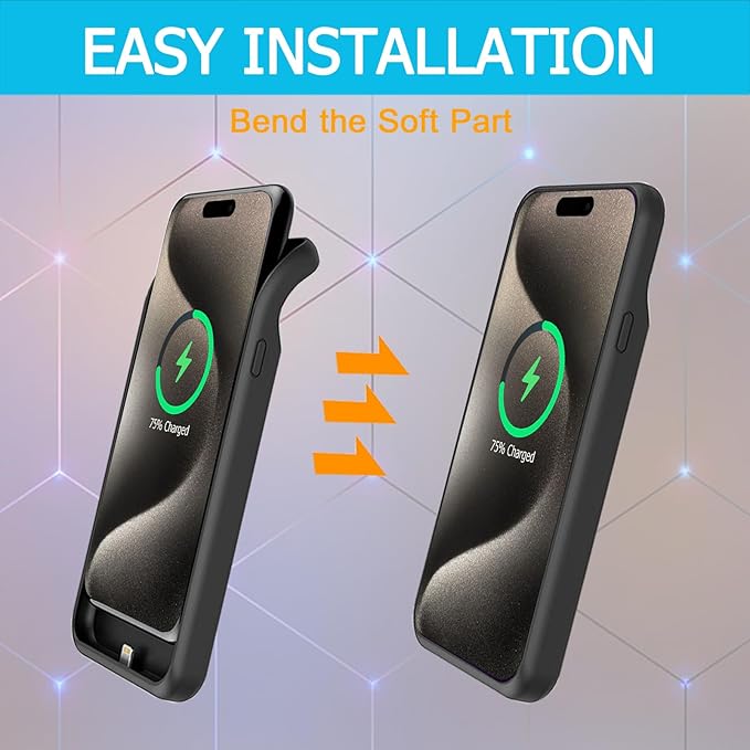 Battery Case for iPhone 15 Pro, Full Encircle 10000mAh High Capacity - Image 3