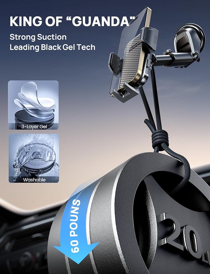 Dashboard Phone Holders for Your Car, Car Cell Phone Holder, Rotatable Suction - Image 5