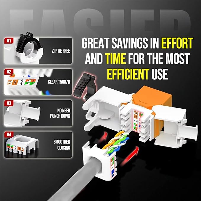 AMPCOM CAT6 RJ45 Keystone Jack - Image 3