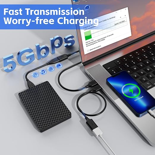 USB Extender Cord 0.5FT, USB 3.0 Extension Cable, USB A Male to Female - Image 3