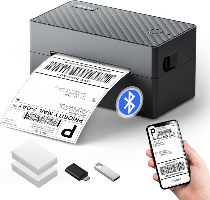 Label Printer, 4x6 Shipping Label Thermal Printer by PEDOOLO