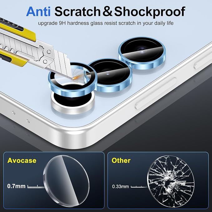 for Samsung Galaxy S24 FE Camera Lens Protector, Individual Metal Ring Tempered - Image 3