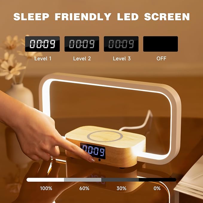 Bedside Lamp with Wireless Charger & USB Port – Touch Control Nightstand Table - Image 2