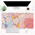 Pink Floral Mouse Pad XXL Cute Anime Gaming Desk Mat 31.5"x15.7", Thickened by Cindasun
