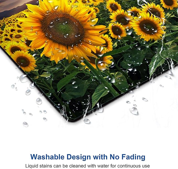Sunflower Mouse Pad, Floral Square Mouse Pads Gift - Image 5
