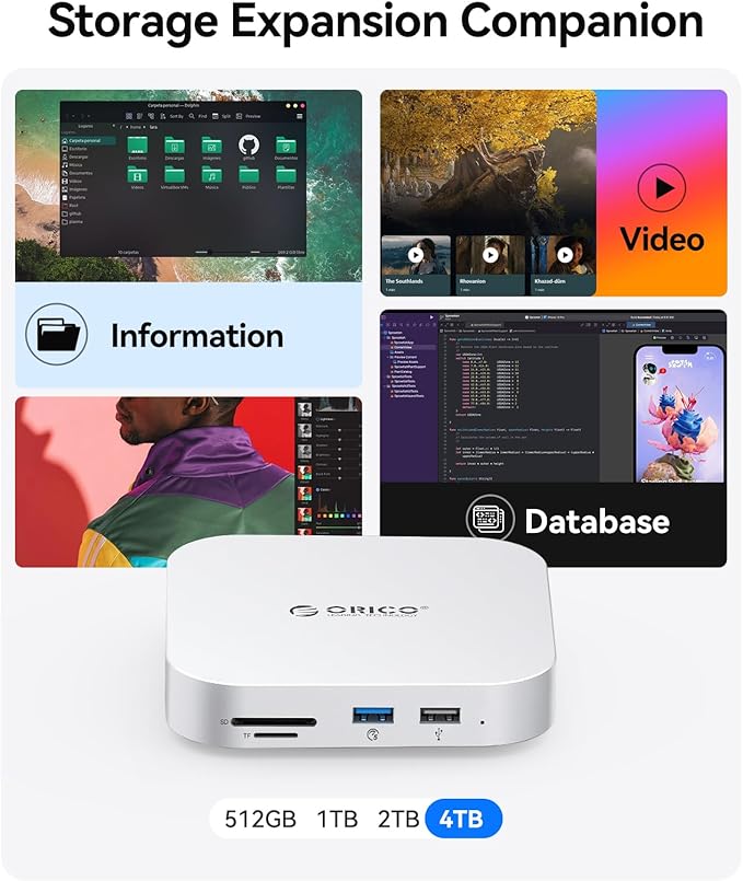 ORICO MiniMate SE Mac mini M4 2TB Storage & Docking Station, External SATA SSD - Image 3