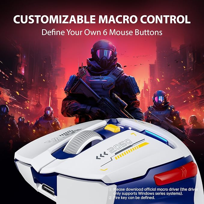 INPHIC IN9 Wireless Gaming Mouse, True Tri-Mode Bluetooth/Type-C Wired/2.4G - Image 5